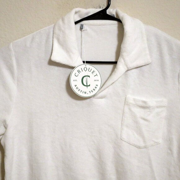 Criquet Other - Criquet Shirt Mens Large New Short Sleeve Terry Cloth Polo White